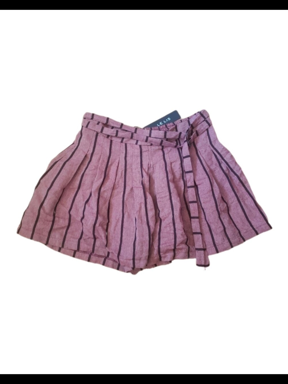 3/$20 - Mauve Striped High Waist Relaxed Fit Shorts